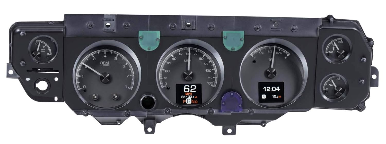 Dakota Digital 70-72 Chevelle SS Monte Carlo El Camino Gauge Kit Black Alloy HDX-70C-CVL-K