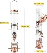Urban Deco Antique Copper 6 Port Metal Bird Feeder with Steel Hanger view 4