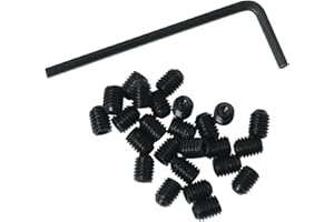 DGBRSM 25PCS 10-32 x 1/4'' Black Socket Set Screws Stainless Steel Allen Head Hex Hexagon Socket Set Screws Cup Point with Hex Key Wrench