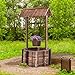 Giantex Rustic Wooden Wishing Well Planter with Hanging Bucket and Roof, Flower Plants Planter Wishing Wells for Outdoors Backyard Patio Garden Lawn Outside Decor