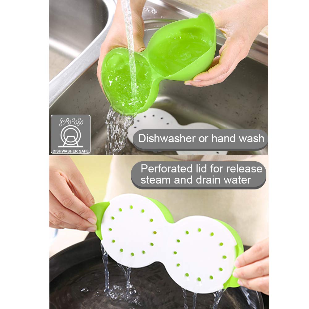 Egg Poacher, Egg Cooker Silicone Egg Poaching Cups NonStick Boiled Egg Maker For Microwave or Stovetop Egg Cooking, BPA Free