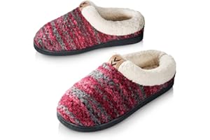 Pupeez Girls Knitted Fleece Lined Clog Slippers