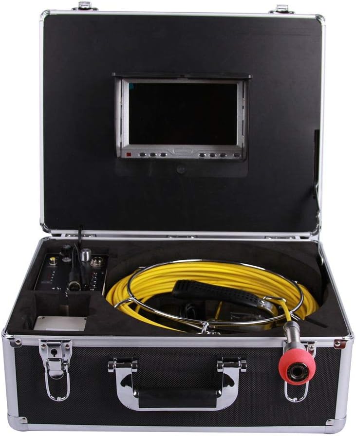 Sewer Camera Pipe Waterproof IP68 Inspection Camera with DVR 7 inch LCD Monitor Scope Camera Duct HVAC 1000TVL Sony CCD Borescope Recorder Snake Video Camera Free 8GB SD Card (CR7D1-30M-With DVR)