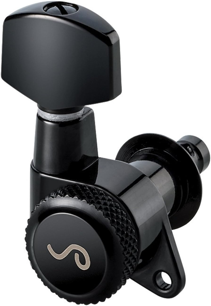 SchallerM6 135 Locking Machine Heads - Blackchrome - 6L - Small Metal - 19.5mm Locking Post - Set of 6