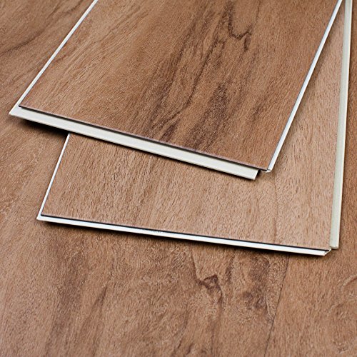 MAYKKE Rustic Oak 18 Sq Ft Luxury Vinyl Interlocking Plank Flooring 48x6 inch (Pack of 8) Easy Installation Hardwood, Wood Grain,