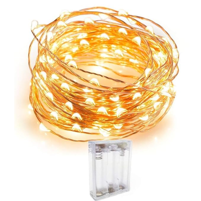 Quace Copper String Led Light 3M 30 LED Battery Operated Wire Decorative Fairy Lights Diwali