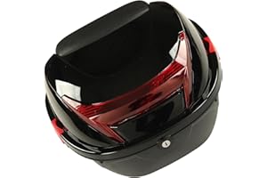 Keenso Motorcycle Top Case, Motorcycle Rear Top Box Motorbike Tail Trunk Storage Case Water Proof Lockable for Autocycle (Bla