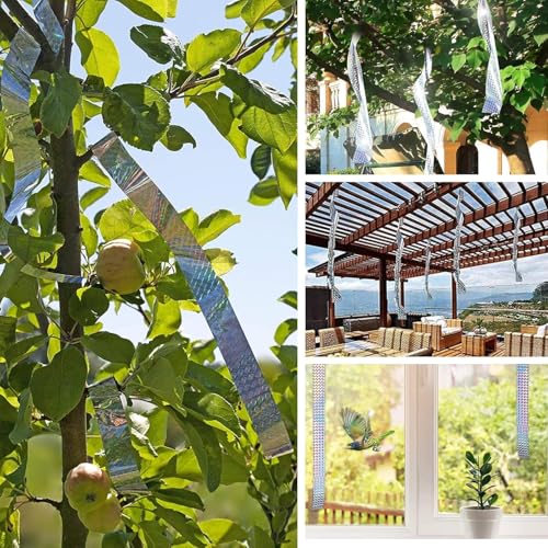 PRADAA Reflective Bird Repellent Scare Tape – 4.8 cm x 50 meters, Double-Sided Deterrent for Balconies, Homes, Gardens, and Farms