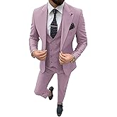 Autrl Mens Formal Suits Slim Fit Wedding Suit 3 Piece Party Prom Grooms Tuxedo Two Button Suit Jacket Blazer Pants Set