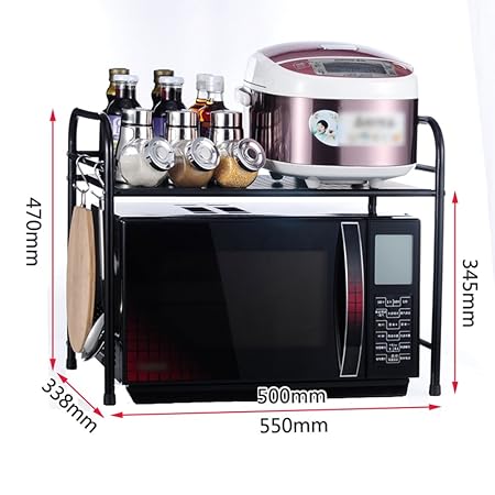 JJJJD Horno de microondas Rack Metal Seasoning Rack Storage ...