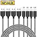 ACTIONPIE USB Type C Cable ,4Pack 3FT/6FT/6FT/10FT Nylon Braided Long Cord USB Type A to C Fast Charger for Macbook, LG G6 V20 G5,Google Pixel, Nexus 6P 5X, Nintendo Switch, Samsung Galaxy S8+ BLACK