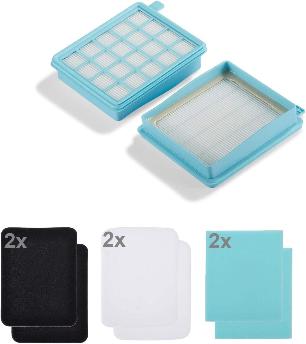 2x Supremery Filter komp. zu Philips FC8058/01 für Philips PowerPro Active und PowerPro Compact Staubsauger wie FC8477/91 Ersatzfilter Filterset Staubsaugerfilter
