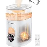 Humidifiers for Bedroom Large Room Home - GloryAir 6L Quiet Top Fill Cool & Warm Mist Humidifier with Smart Humidity Control,