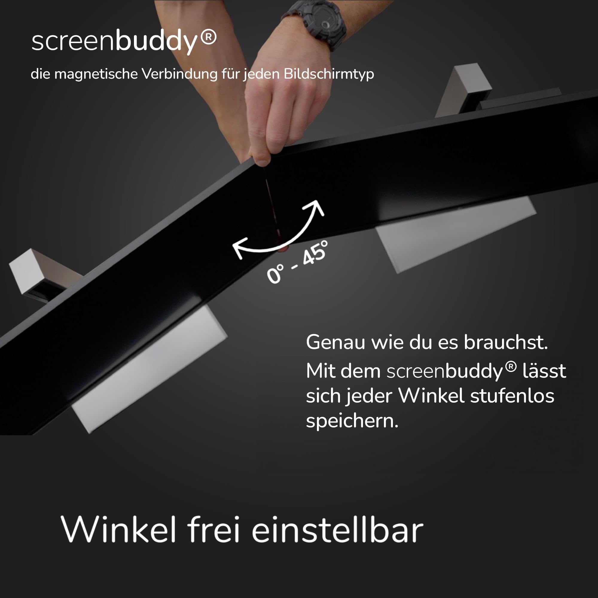 screenbuddy 2er Set magnetischer Verbinder für PC Bildschirme & Monitore - Computer Zubehör für Home-Office, Büro, Gaming & Streaming - Magnet Verbindung zum Monitor Zusammenhalten - Made in Germany 7