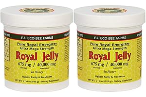 YS ROYAL JELLY/HONEY BEE Y.S. Eco Bee Farms, (2 Pack) Royal Jelly, in Honey, 675 mg, 1.3 lbs (595 g)