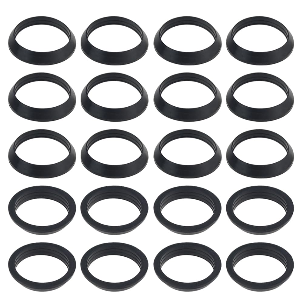 TOVOT 20PCS Waste Pipe Sealing Washers 31.5MM Rubber Sealing Rings Cone Washers for Plumbing (31.5 x 38 x 7mm)