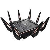 ASUS ROG Rapture WiFi 6 Wireless Gaming Router (GT-AX11000) - Tri-Band 10 Gigabit, 1.8GHz Quad-Core CPU, WTFast, 2.5G Port, A