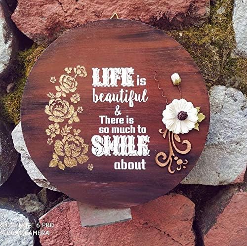 CrafTreat Reusable Quote Stencils for Painting on Wood Canvas, Paper, Fabric, Floor, Wall and Tile, Smile Now -12x12 Inch - Image 3