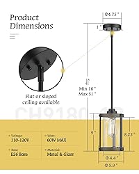 Osimir Farmhouse Pendant Light Fixtures, 1-Light