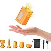 Portable Air Pump Rechargeable Ultra Light 4.9oz Air Mattress Pump with Advanced Heat Dissipation, 6 Nozzles Electric Inflator Deflate for Camping Sleeping Pads Pool Floats Vacuum Storage Bag