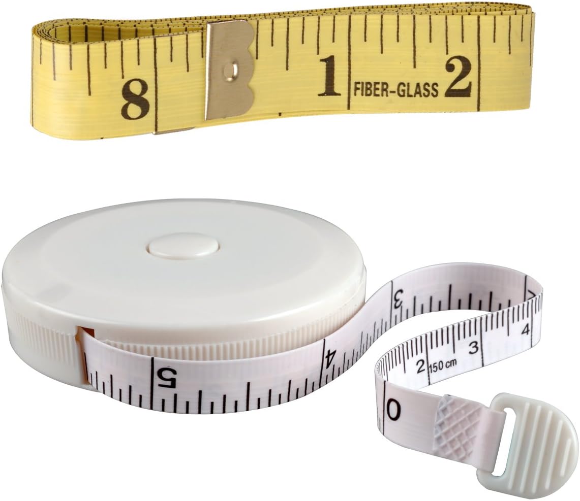eZAKKA Tape Measure 60 Inch Push Button Retractable and 1.5 Meter Soft