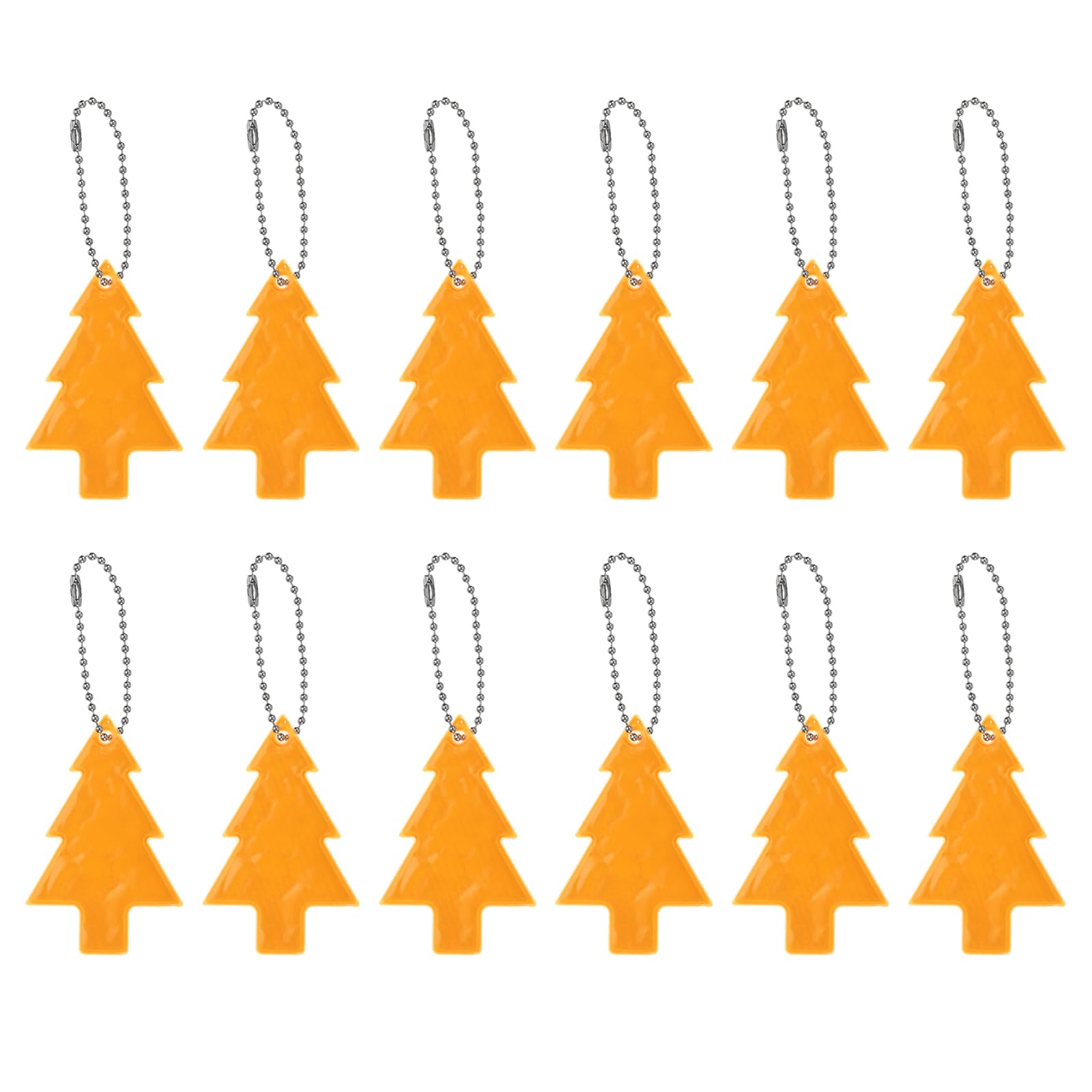 PATIKIL Reflective Keychain Tags, 12 Pack Reflective Pendant PVC High Visibility Reflector Key Ring Safety Reflector for Backpack Cycling Walking, Gold