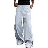 BEAUDRM Men's Y2k Graphic Baggy Sweatpants Drawstring Waist Straight Leg Track Pants with Pockets Streetwear