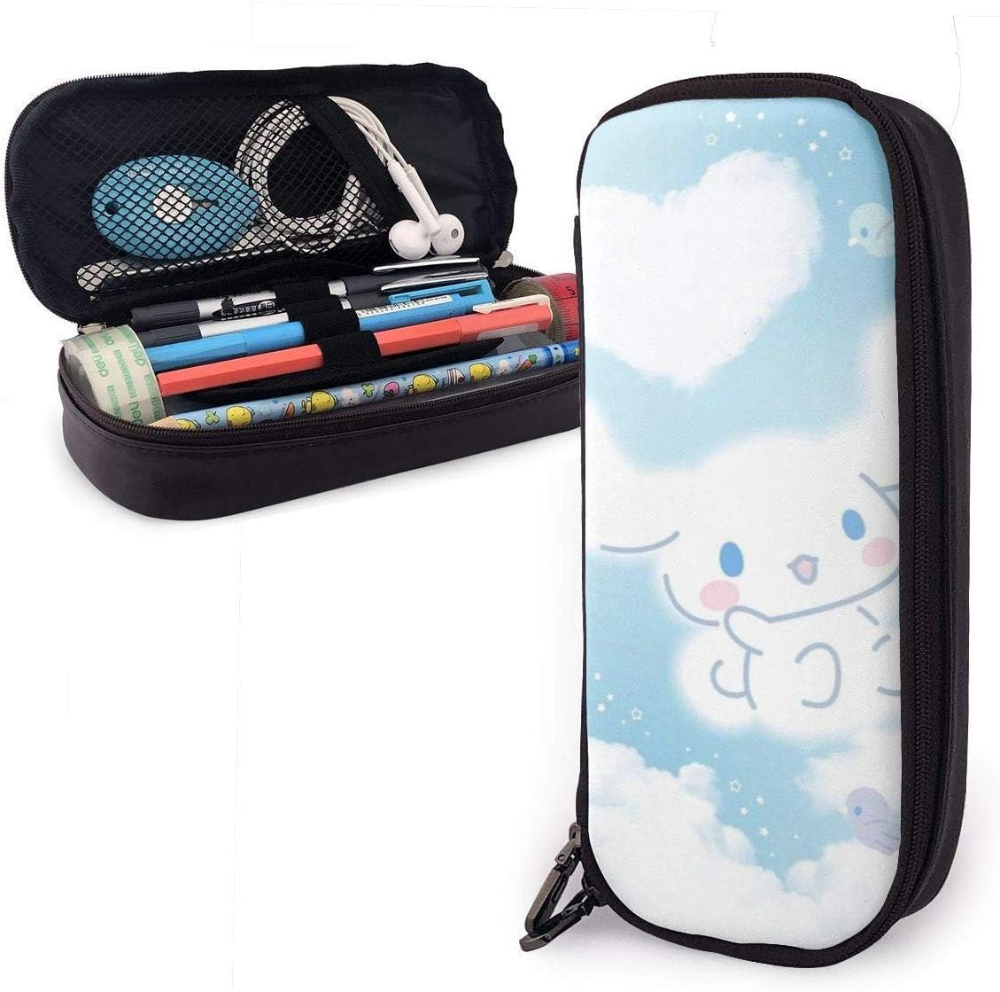 Cinnamoroll Love Big Capacity Pencil Case Leather Pen Case Stationery Bag Zipper Pouch Pencil Holder
