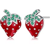 SHUSUKUE Cherry/Lemon//Watermelon/Pineapple/Strawberry/Mushroom/Cheese/Cupcake/Donut Earrings Sterling Silver Fruit Earrings Studs Hypoallergenic Earrings Jewelry Gifts for Women Girls