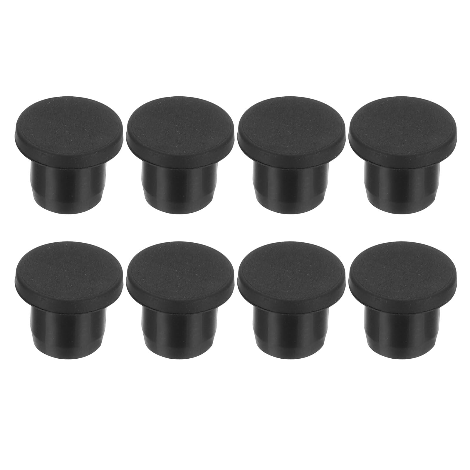 PATIKIL 11mm Diameter Rubber Hole Plugs, 8 Pcs Silicone Rubber Round Hole Stoppers for 10-11mm Hole, Black