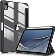 Fintie Hybrid Slim Case for iPad Mini 7 (A17 Pro, 7th Generation) 2024 / iPad Mini 6 (6th Gen) 8.3 Inch, [Built-in Pencil Holder] Shockproof Cover Clear Transparent Back Shell, Black