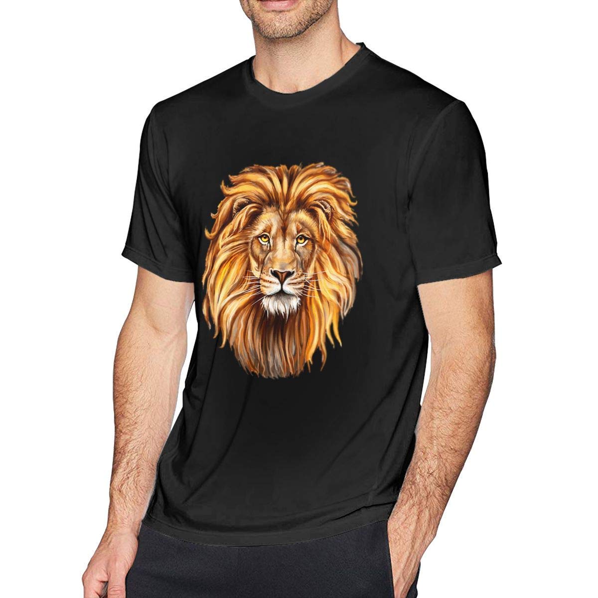Defet S Big Tall T Shirt Printed Lion Running Workout Shirts Athletic Short Sleeve For Adu