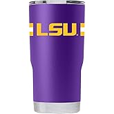 Gametime Sidekicks LSU 20oz Purple Tumbler - Officially Licensed, 18/8 Stainless Steel, Double-walled, Vacuum-insulated, UV LED Printed Logos, Sweatless, Stays Hot/Cold - 360 Wrap