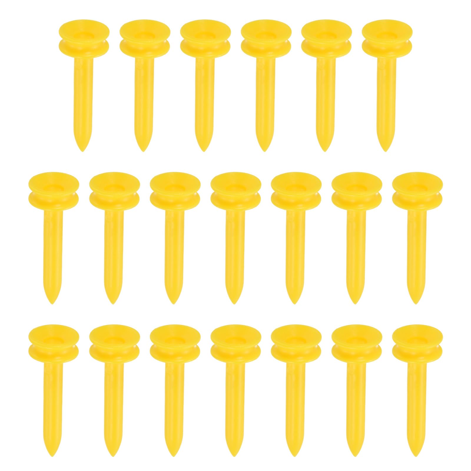 M METERXITY 20 Pack Golf Tee - Training Driving Range Tee Golf Accessories, Portable and Flexible, Apply to Outdoor Indoor Courses Hitting Mat (35mm, Yellow)