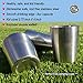 8oz Stainless Steel Double Wall Kids Cups with Smooth Rim - 3 Cups