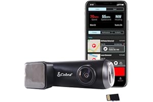 Cobra Smart Dash Cam (SC 100) - Full HD 1080P Resolution, Built-in WiFi & GPS, 140 Degree View, 8GB SD Card, Shared Alerts, I