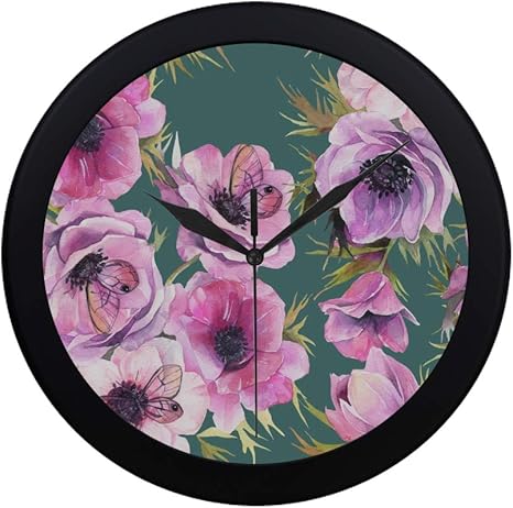 Amazon Co Jp Gshcj 掛け時計 アネモネ 壁 おしゃれ 見やすい 軽量 24 5cm 部屋装飾 寝室 オフィス 子供室 ホーム キッチン