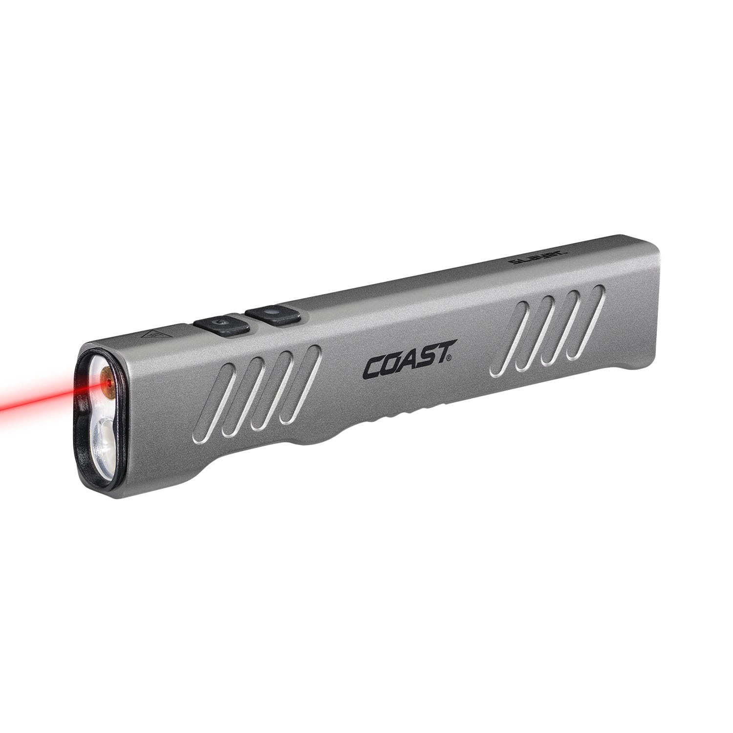 Photo 1 of Coast Slayer Laser 1000 Lumen USB-C Rechargeable LED Flashlight with Pocket Clip - 5 mW Laser, 650 nm Wavelength