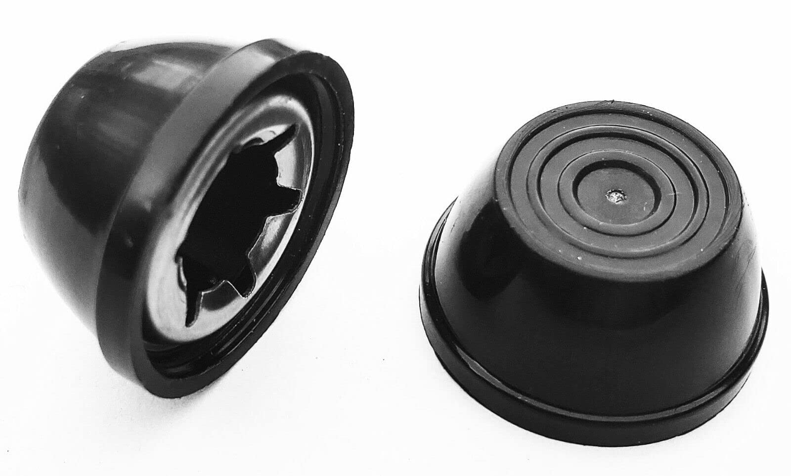 Quadrapoint Hub Caps for Bike/TRIKES Compatible with Popular Red Wagon Brand - fits 3/8 Axle Diameter (Black)