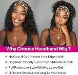 Romface 16 Inch Kinky Curly Human Hair Wig 180% Density Afro Black Glueless view 5
