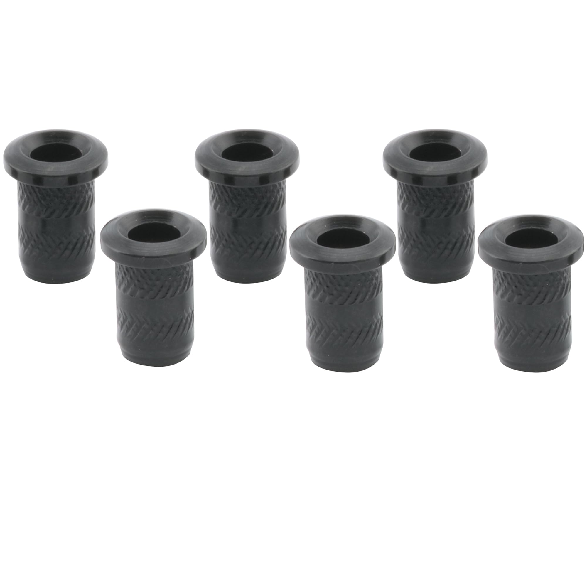 Musiclily Pro 4mm Steel Top Mounting String Ferrules for Electric Guitar, Black (Set of 6)