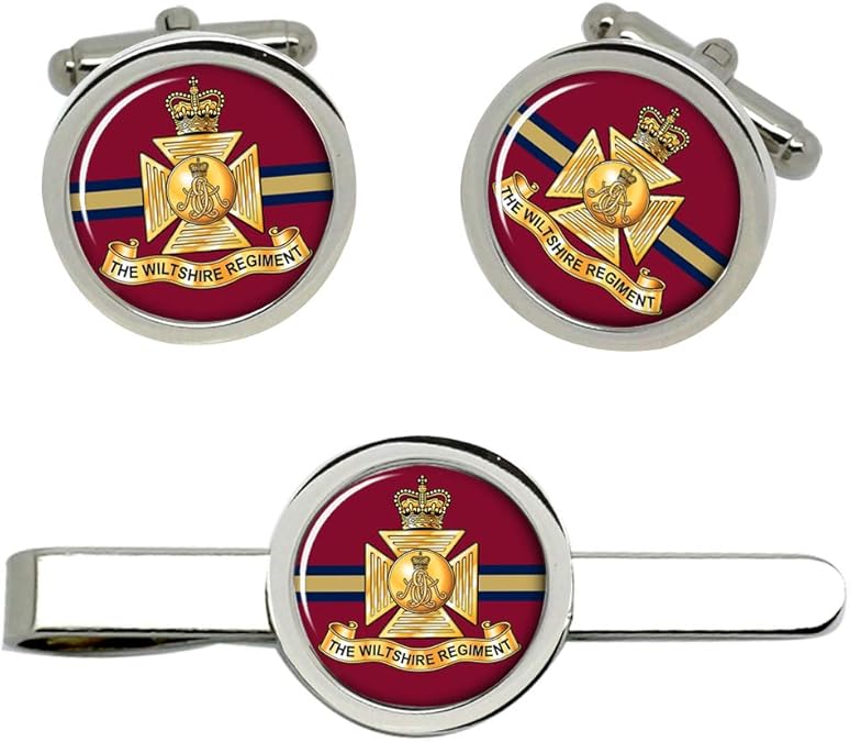 UK Wiltshire Regiment, British Army Cufflinks and Tie Clip Set