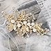 Yean Leaf Wedding Leaf Hair Clip Hair Accessories Flower Bridal Hair Pins Set for Women and Girls (Set of 2) (Gold)