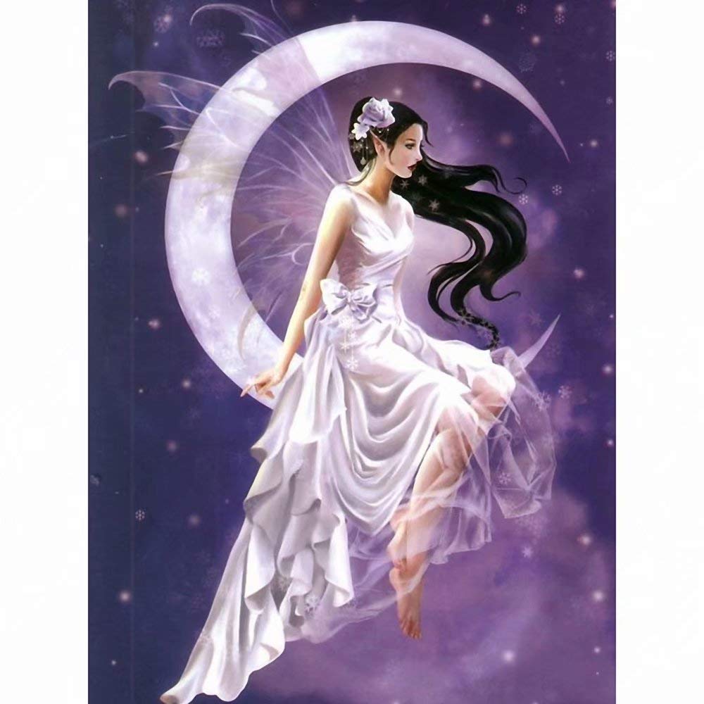 DIY 5D Diamond Painting Kit Full Drill Painting Diamond Sticker Stitch Painting Sets Moon Fairy Butt