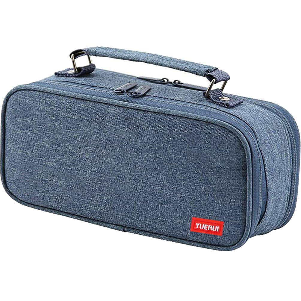 YOULIKE Large Capacity Pencil Case - Big Storage Pen Case with Compartments for Office College School - Pen Bag Pencil Pouch Stationery Organizer Box for Girls Boys Teen Adults (Blue)