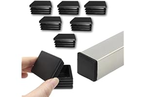 LOUZAGO 32 Pcs 1-1/2 inch Square Tubing End Caps, Plastic End Caps Insert Finishing Plug for Chair Legs, Pipe Post, Table Legs (Black, 38x38mm)