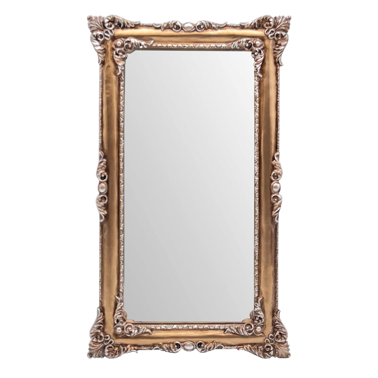 Photo 1 of JANDERART Vintage Mirror 8x14 Inch, Antique Ornate Decorative Mirror for Desk & Wall, Small Vanity Mirror for Makeup Wall Decor, Bronze
