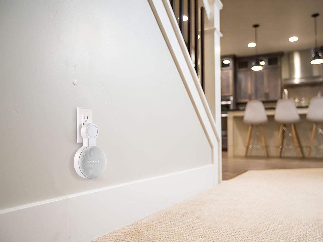Outlet Wall Mount Holder for Google Nest Mini and Google Home Mini, A Space-Saving Accessories with Cord Management for Google Mini Smart Speaker, No Messy Wires or Screws (1 Pack)