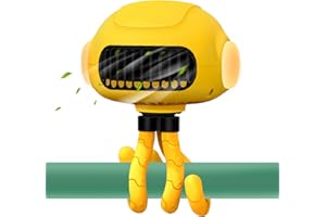 TRELC Stroller Fan with Light, 3 Speed Portable Handheld Bladeless Fans, Rechargeable USB Fan for Stroller, Crib, Car Seat, Desk, Treadmill (Yellow)