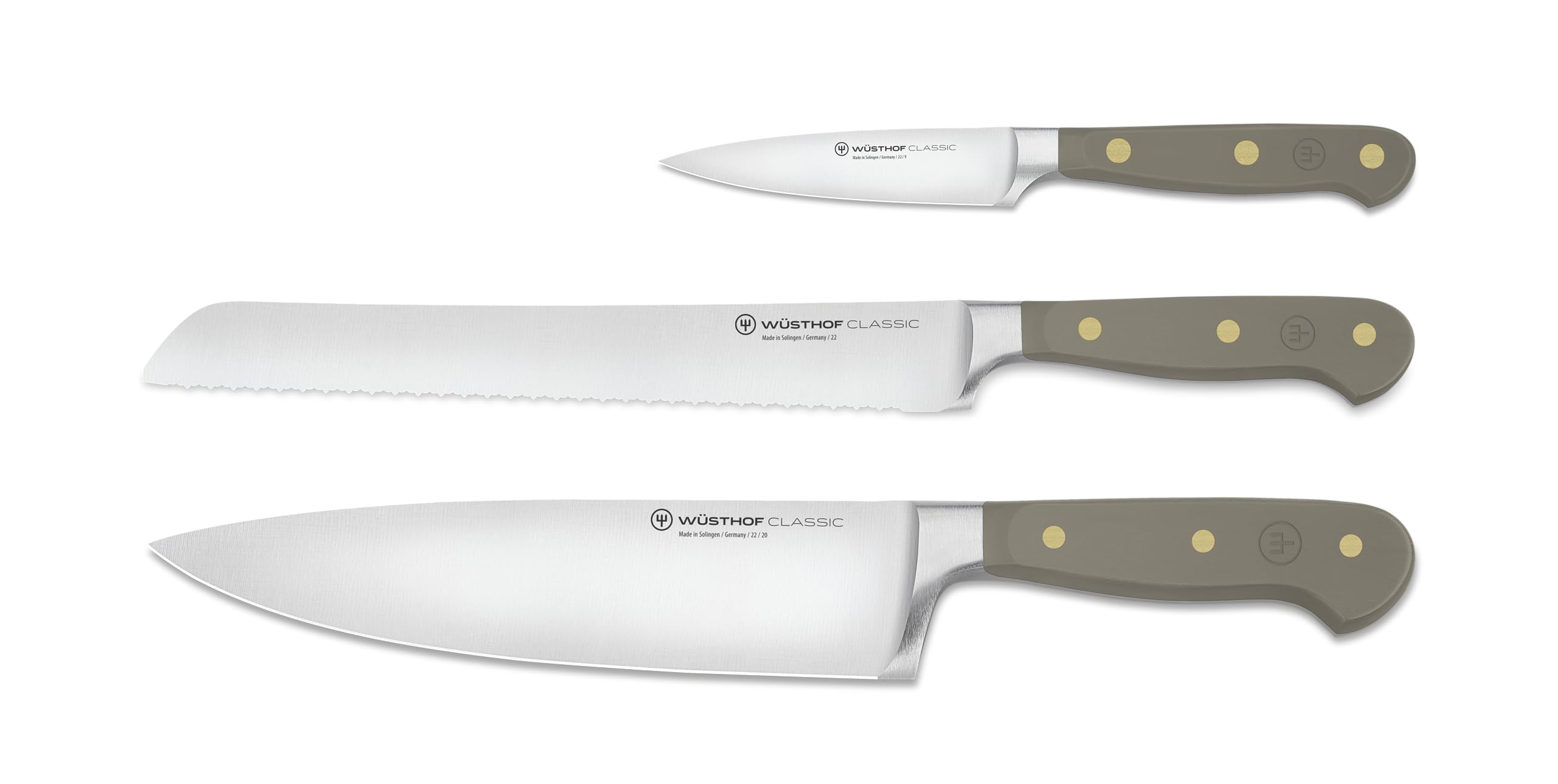 WÜSTHOF Classic Velvet Oyster 3-Piece Starter Knife Set